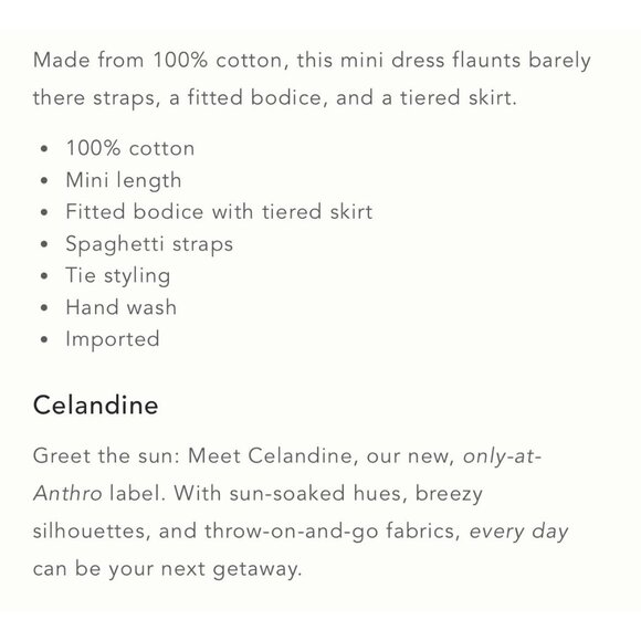 NWT Size XL -Anthropologie Celandine 100% Cotton Tiered Mini Dress (NWT US$ 98) - Picture 5 of 16